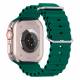 Ocean silikone rem til Apple Watch Ultra samt Watch 44/45mm - Grøn