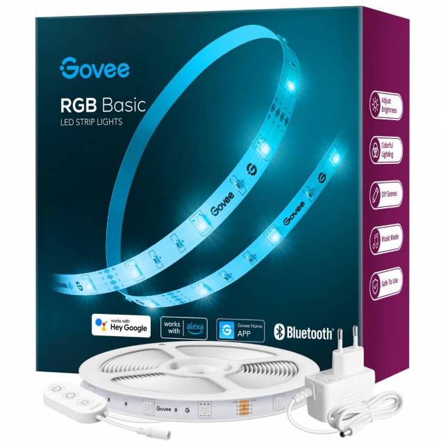 Govee RGB Smart Wi-Fi + Bluetooth LED Strip Lights (5m)