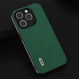  ABEEL iPhone 15 Pro cover - Litchi læder tekstur - Grøn