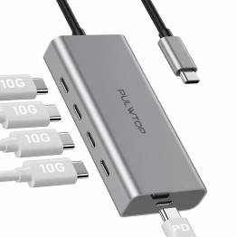 PULWTOP USB-C Hub med 5 x USB-C 3.2 indgange til data og strøm