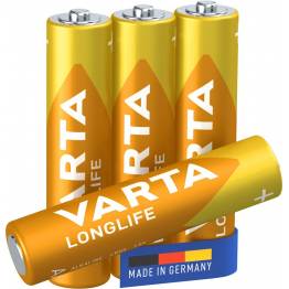 Billede af Varta Longlife alkaline AAA batterier - 4 stk hos Mackabler.dk