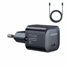Joyroom nano 20W USB-C PD QC oplader med Lightning kabel - Sort