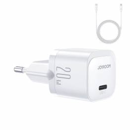 Joyroom nano 20W USB-C PD QC oplader med Lightning kabel - Hvid