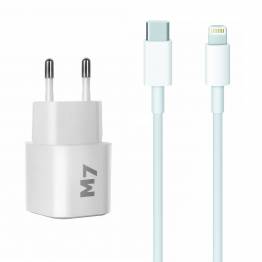  20W oplader til iPhone/iPad med USB-C PD og USB-C til Lightning kabel