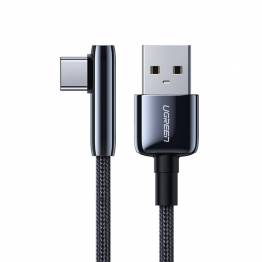 Ugreen USB til USB-C QC3.0 kabel med vinkel - 0,5m - Sort vævet
