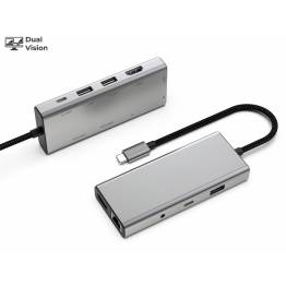 9-i-1 USB-C DualVision til ekstra skærm på M1/M2/M3 MacBook