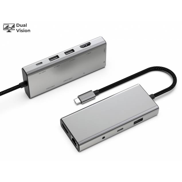 9-i-1 USB-C DualVision til ekstra skærm på M1/M2/M3 MacBook