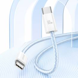  USAMS vævet USB-C kabel 60W PD opladningskabel - Pink - 1,2m