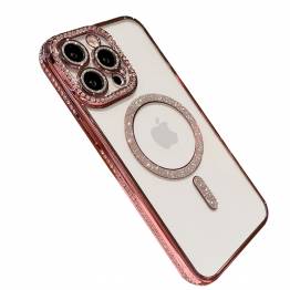 iPhone 13 Pro MagSafe cover med rhinsten - Pink