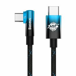  Baseus MVP hårdført USB-C til USB-C kabel med vinkel - 2m - Blå
