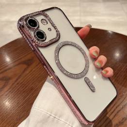 iPhone 11 MagSafe cover med rhinsten - Pink