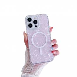 iPhone 12 / 12 Pro MagSafe cover med perlemor effekt - Pink