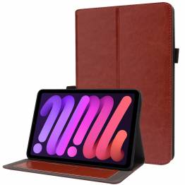 iPad Mini 6 cover med klap og Pencil plads - Brun kunstlæder
