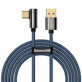 Legendary hårdført gamer USB til USB-C kabel m vinkel - 2m - Blå