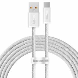 Se Baseus Dynamic Series vævet USB til USB-C kabel - 2m - Hvid hos Mackabler.dk