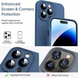  Silikone iPhone 12 cover med mikrofiber foring - Mørk blå