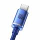 Baseus Crystal Shine hårdført vævet USB til USB-C kabel - 2m - Blå