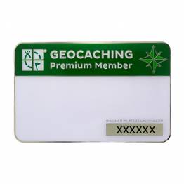Premium Member trackable og magnetisk navneskilt til geocaching events