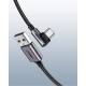 Ugreen USB til USB-C QC3.0 kabel med vinkel - 1m - Sort vævet