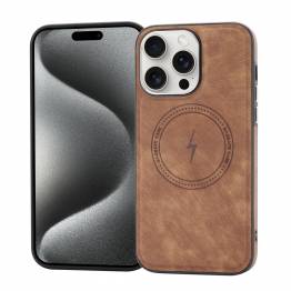 iPhone 15 Pro Max MagSafe cover i brunt læderlook