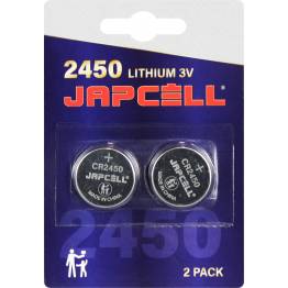 Se Japcell lithium CR2450 batteri, 2 stk. hos Mackabler.dk