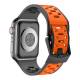 2-farvet silikone rem til Apple Watch 42/44/45/49mm - Sort/Orange