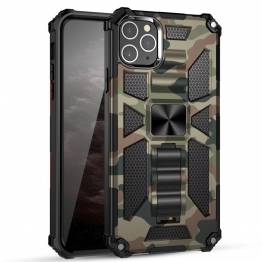 Ekstra beskyttende iPhone 12 Pro Max cover med kickstand - Grøn camo