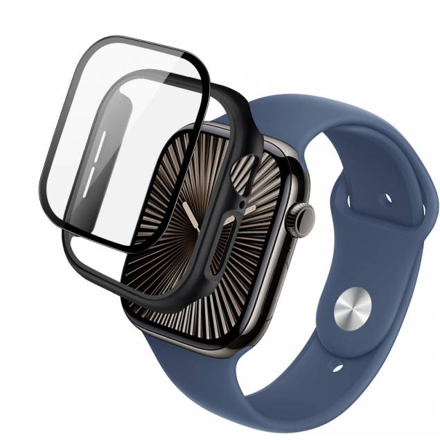 Cover med beskyttelsesglas til Apple Watch 10 - 42mm - Sort