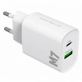  M7 20W dobbelt oplader til iPhone/iPad og 2 meter 100W PD USB-C kabel