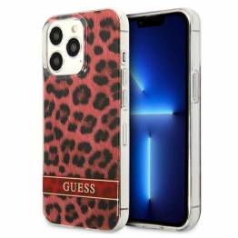 Guess GUHCP13LHSLEOR iPhone 13 Pro / 13 rød hardcase Leopard