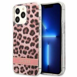 Guess GUHCP13XHSLEOP iPhone 13 Pro Max pink hardcase Leopard