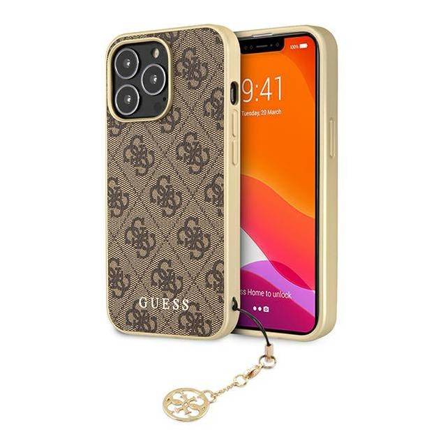 Guess iPhone 13 Pro / 13 brun / brun hardcase 4G Charms Collection