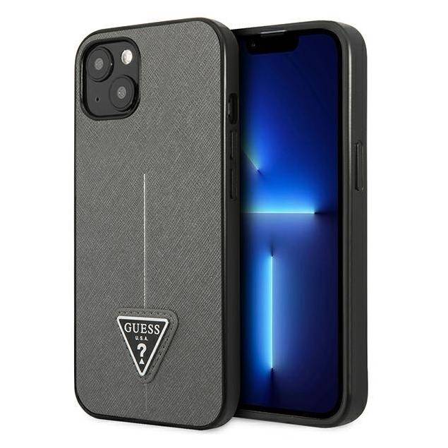 Guess iPhone 13 mini sølv hardcase Saffiano Triangle Logo