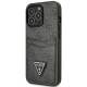 Guess iPhone 13 Pro / 13 sort hardcase 4G trekantlogo med kortplads