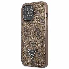  Guess 4G Triangle Logo cover med kortpladstil iPhone 13 Pro / 13 - Brun