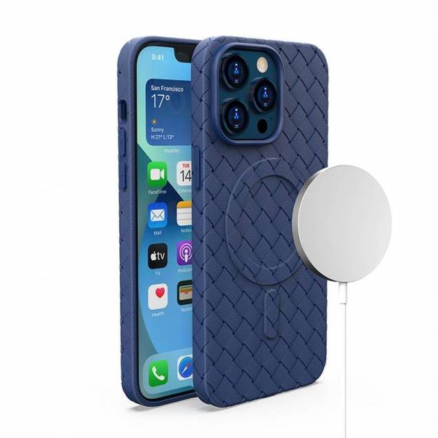 MagSafe woven Cover til iPhone 13 Pro Max - navy blue