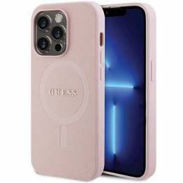 Guess cover til iPhone 13 Pro Max - pink Saffiano MagSafe