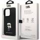 Karl Lagerfeld cover til iPhone 13 Pro / 13 - sort silikone Ikonik metal-pin