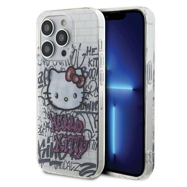 Hello Kitty IML Kitty On Bricks Graffiti cover til iPhone 13 Pro / 13 - hvid