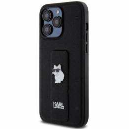  Karl Lagerfeld Gripstand Saffiano Choupette Pinscover til iPhone 13 Pro / 13 - Sort