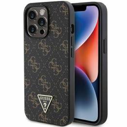 Guess 4G trekantet metallogo cover til iPhone 13 Pro / iPhone 13 - sort