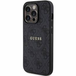  Guess 4G Collection Læder MagSafecover til iPhone 13 Pro Max - Sort