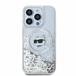  Karl Lagerfeld Liquid Glitter Choupette Head MagSafe cover til iPhone 13 Pro / 13 - gennemsigtig