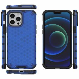  Honeycomb beskyttende cover med TPU bumper til iPhone 13 Pro Max blå