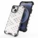 Honeycomb cover med TPU-bumper til iPhone 13 mini gennemsigtig