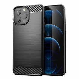 Carbon Case Fleksibel Cover TPU Case til iPhone 13 Pro sort