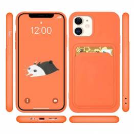  Kortholder Silikone Wallet Case med kortplads til iPhone 13 Pro Orange