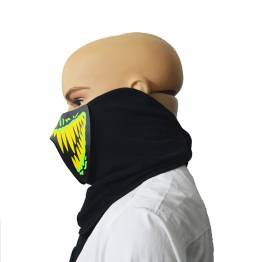  Halloween, fastelavn og fest LED maske - stemme aktiveret - Gul/Grøn