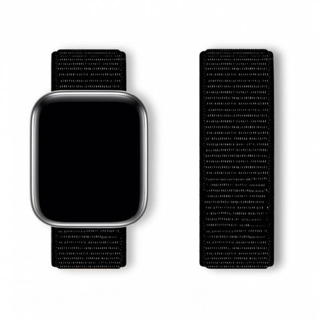 Sport nylon Loop rem til Apple Watch Ultra samt Watch 44/45/46/49mm - Sort