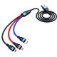 3-i-1 multi oplader kabel USB-C til Lightning, USB-C og Micro USB